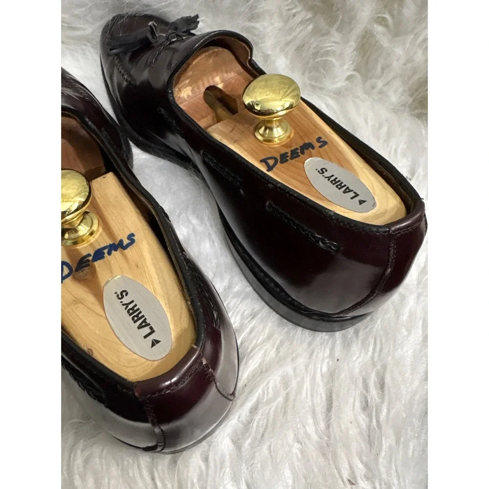 Allen Edmonds Pembroke Mens Burgundy Shell Cordovan Tassel Loafers 10 D USA Made